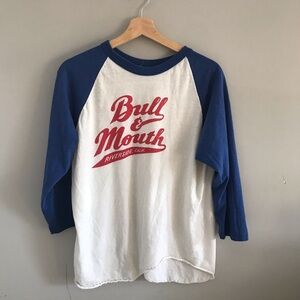 Vintage Raglan Baseball Bull & Mouth Riverside Cali. Graphic Shirt